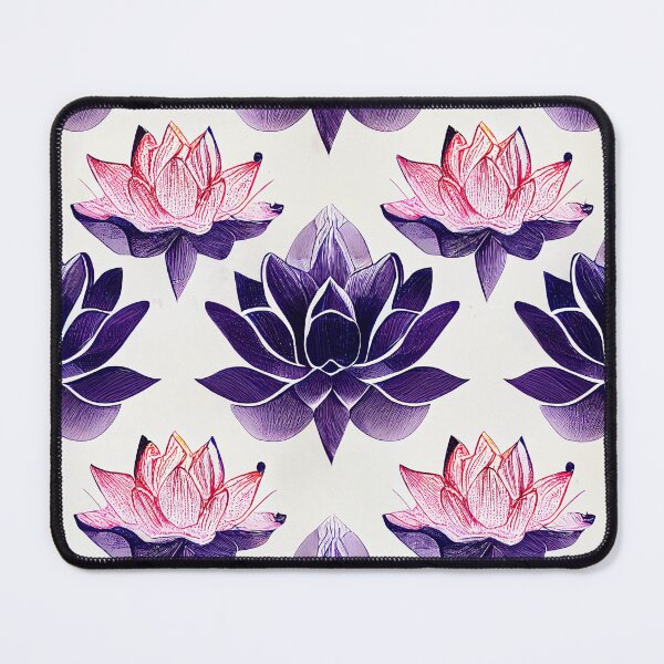 Item preview, Pink and purple lotus flowers pattern designed and sold by etherElric.