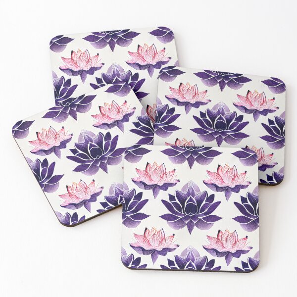 Item preview, Pink and purple lotus flowers pattern designed and sold by etherElric.