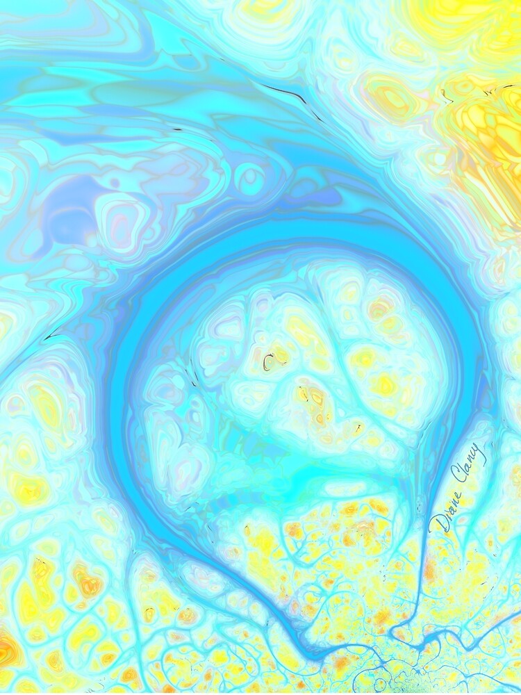 Streams of Joy - Cosmic Aqua & Lemon by dianeclancy