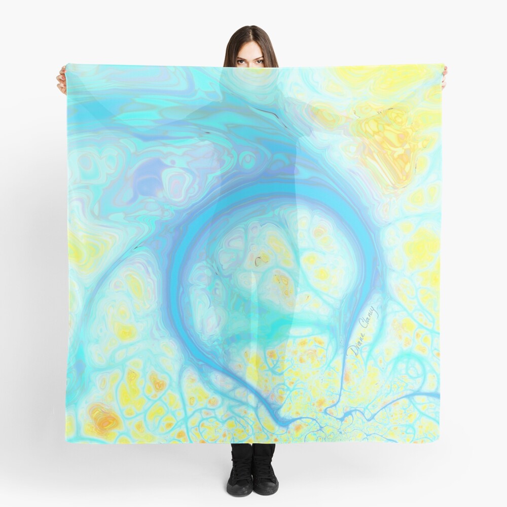 Streams of Joy - Cosmic Aqua & Lemon Scarf