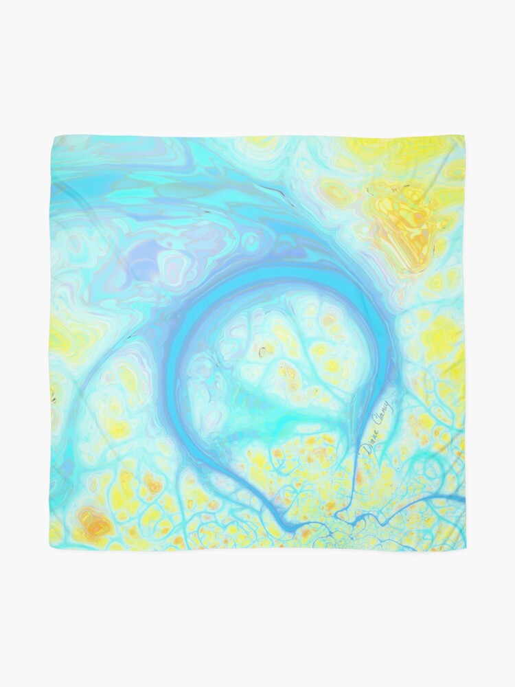 Alternate view of Streams of Joy - Cosmic Aqua & Lemon Scarf