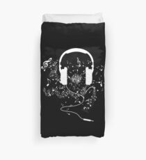 Funda nórdica Auriculares y notas musicales blancas