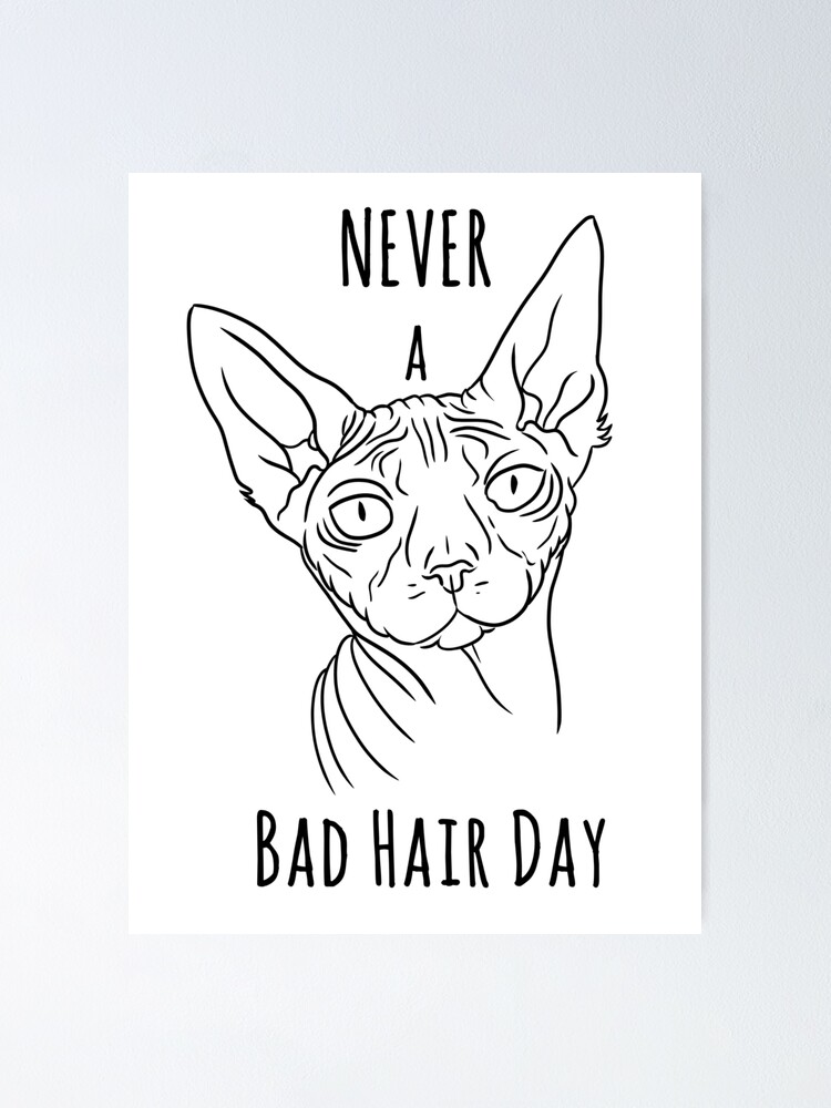 "Sphynx cat Never a bad hair day" Poster by spectralstories Redbubble