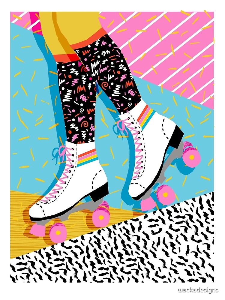 Steeze 80s Retro Throwback Rollerskating Rink Neon Memphis 1980s Vibes Poster For Sale By 4327