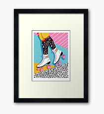 Steeze - 80s Retro Rückfall Rollerskating Eisbahn Neon Memphis 1980 Vibes Gerahmtes Wandbild