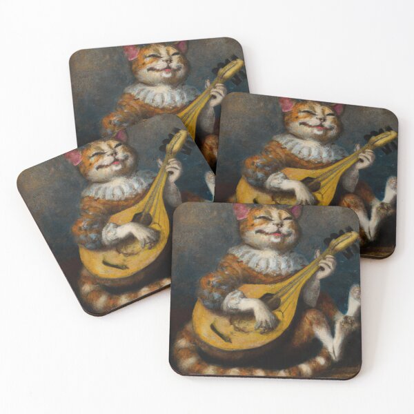 Item preview, Frans the Cat, playing his lute (Baroque) designed and sold by thecatandkettle.