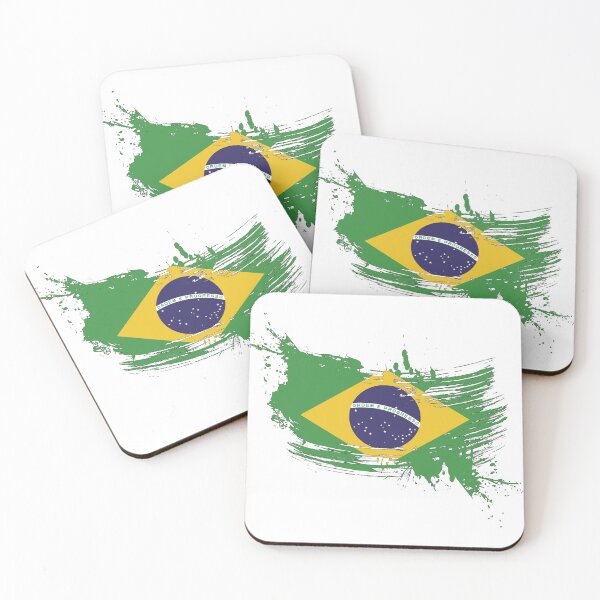 Item preview, Brazil Flag Brush Splatter designed and sold by DCornel.