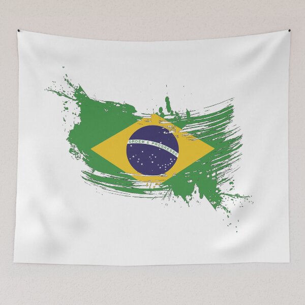 Item preview, Brazil Flag Brush Splatter designed and sold by DCornel.