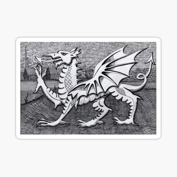 213 - WELSH DRAGON - DAVE EDWARDS - INK - 2007 Sticker