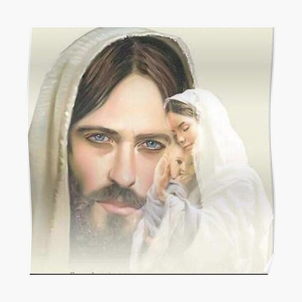 "Jesus Christ with Mother Mary Baby Jesus" Poster for Sale by