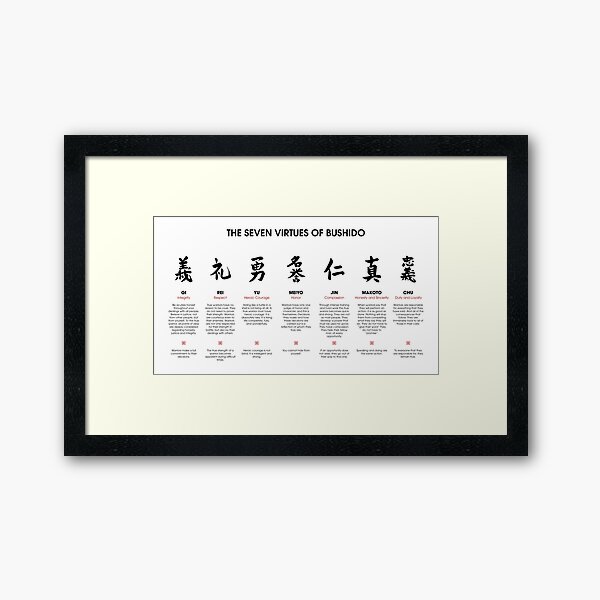 The 7 Virtues of Bushido Framed Art Print