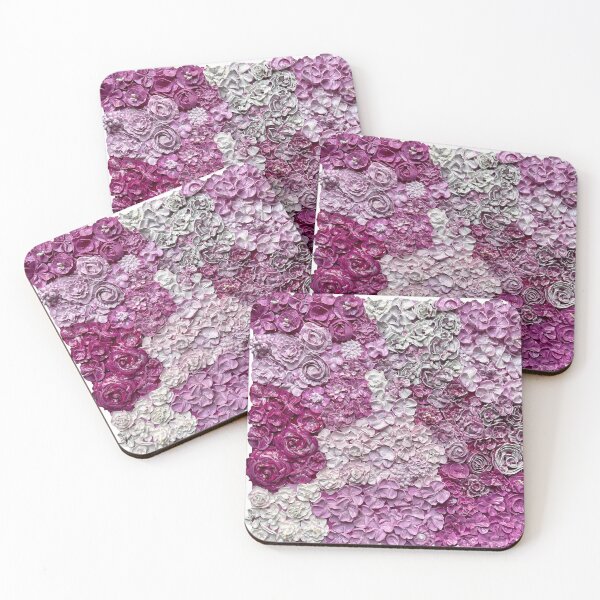 Item preview, Floral Pink Magenta Acrylic Textured Painting designed and sold by Dorsadaf M.