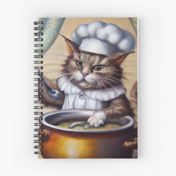 Item preview, Beignet the Cat, cooking soup (Baroque) designed and sold by thecatandkettle.