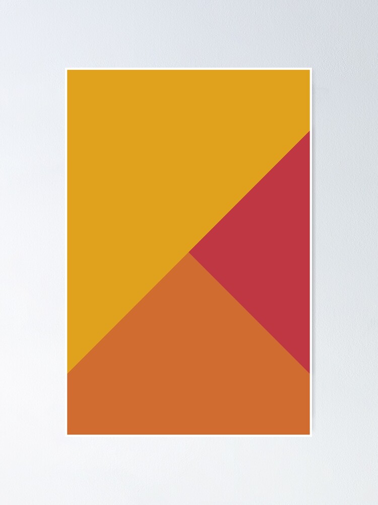 Mixed Geometry Yellow Orange Red Poster By Colorandpattern Redbubble
