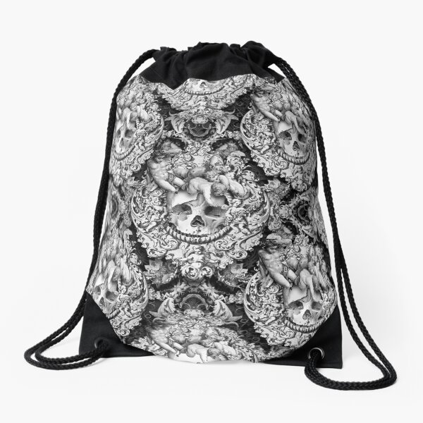 Skull{ique} Black n White Drawstring Bag