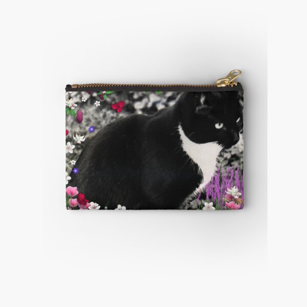 Item preview, Freckles in Flowers II - Tuxedo Cat designed and sold by Diane Clancy.