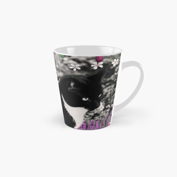 Item preview, Freckles in Flowers II - Tuxedo Cat designed and sold by Diane Clancy.