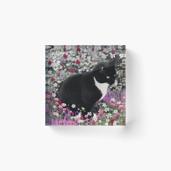 Item preview, Freckles in Flowers II - Tuxedo Cat designed and sold by Diane Clancy.