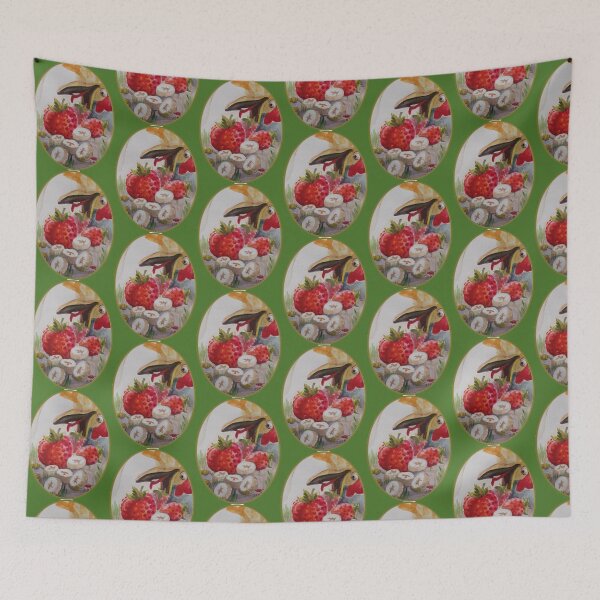 Item preview, Chicken eating fruit designed and sold by Nancy Mauerman.
