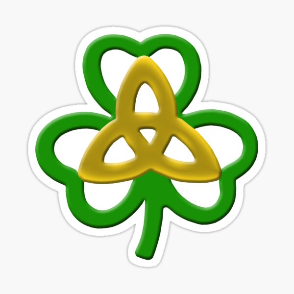 Shamrock And Trinity Knot Sticker By Atteestude Redbubble