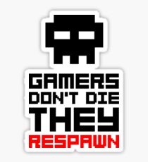 Pixel Skull Gamers Don't Die - Dark Version Sticker