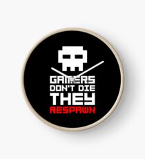 Pixel Skull Gamers Don't Die Clock