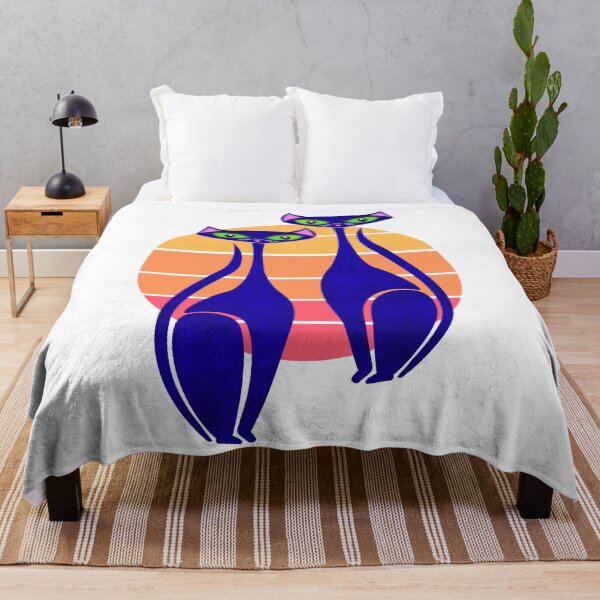 Item preview, Moody Blue Siamese Cats Sunset designed and sold by FlippinTurtles.