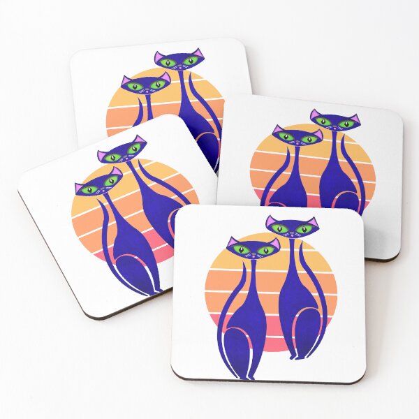 Item preview, Moody Blue Siamese Cats Sunset designed and sold by FlippinTurtles.