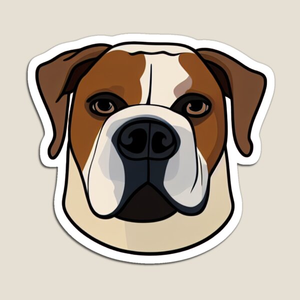 American Bulldog Illustration Magnet