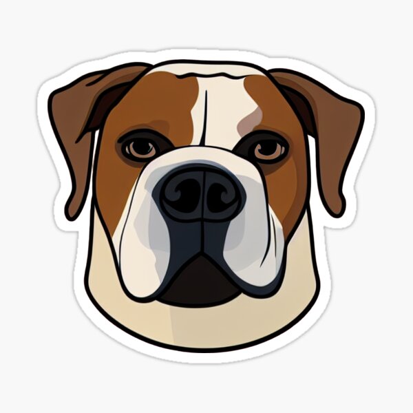 American Bulldog Illustration Sticker