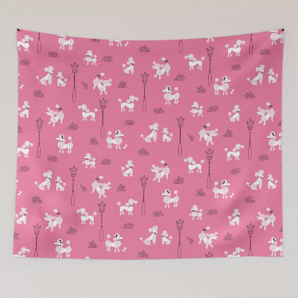 Item preview, Cute and Chic Parisian White Poodles on Pink designed and sold by BexMorleyArt.