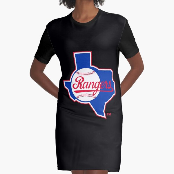 Texas Rangers V Neck T Shirt/ Women’s (L) Blue Campus Lifestyle Poly Blend