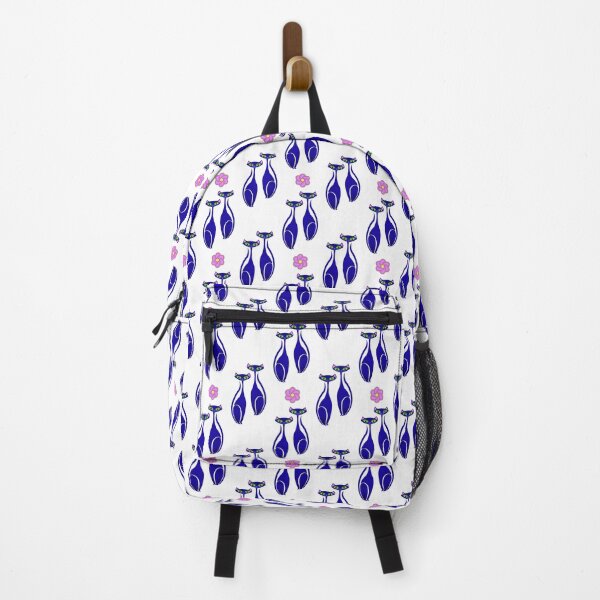 Item preview, Moody Blue Siamese Cats Pink Flower designed and sold by FlippinTurtles.