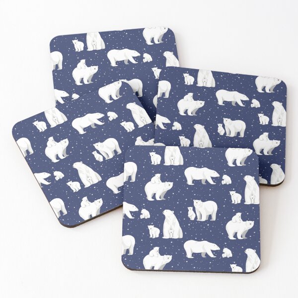 Item preview, Winter Polar Bears and Stars on Navy designed and sold by BexMorleyArt.