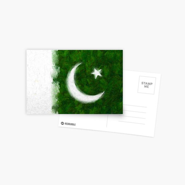 Artistic Rendition of Flag of Pakistan Postcard