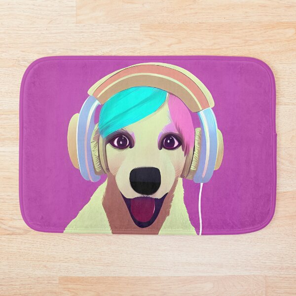 Artikelvorschau, Schöner Lady Gaga-Hund mit Kopfhörern, die plaudern und Musik hören, Pastellfarben. für Tierfreunde. entworfen und verkauft von AISHOPPE.