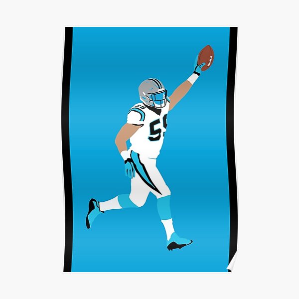 Luke Kuechly Art Highlighted Poster Carolina Panthers Canvas 