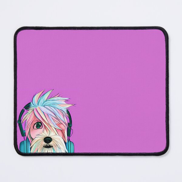 Item preview, Handsome charming prince Dog with headphones chatting and listening to music, pastel color. for pet lovers. designed and sold by AISHOPPE.