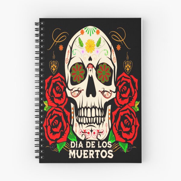 Item preview, Day Of Dead Mexico Travel, Día De Muertos Celebración, illustration of skull surrounded with flowers and drawings typical of the celebration of the day of the dead in Mexico. designed and sold by Malogue.