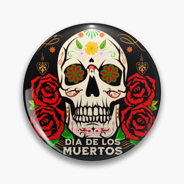 Item preview, Day Of Dead Mexico Travel, Día De Muertos Celebración, illustration of skull surrounded with flowers and drawings typical of the celebration of the day of the dead in Mexico. designed and sold by Malogue.