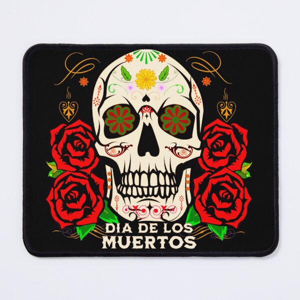 Item preview, Day Of Dead Mexico Travel, Día De Muertos Celebración, illustration of skull surrounded with flowers and drawings typical of the celebration of the day of the dead in Mexico. designed and sold by Malogue.
