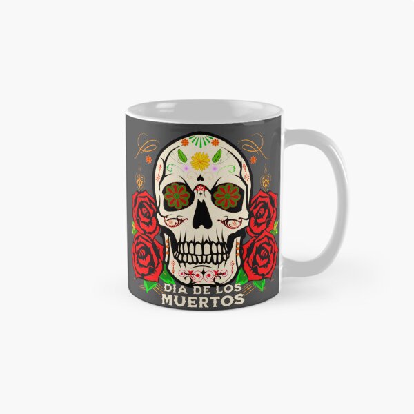 Item preview, Day Of Dead Mexico Travel, Día De Muertos Celebración, illustration of skull surrounded with flowers and drawings typical of the celebration of the day of the dead in Mexico. designed and sold by Malogue.