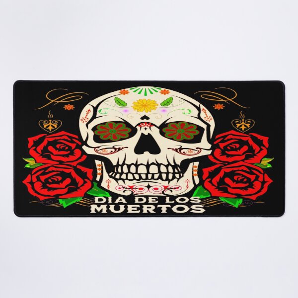 Item preview, Day Of Dead Mexico Travel, Día De Muertos Celebración, illustration of skull surrounded with flowers and drawings typical of the celebration of the day of the dead in Mexico. designed and sold by Malogue.