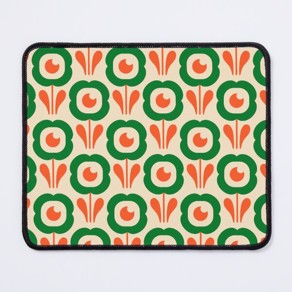Item preview, 2042 - playful retro daisies, green / orange designed and sold by RouCouCou.