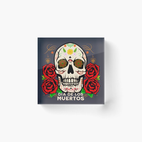 Item preview, Day Of Dead Mexico Travel, Día De Muertos Celebración, illustration of skull surrounded with flowers and drawings typical of the celebration of the day of the dead in Mexico. designed and sold by Malogue.