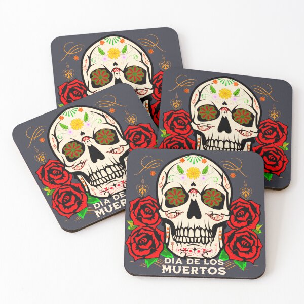 Item preview, Day Of Dead Mexico Travel, Día De Muertos Celebración, illustration of skull surrounded with flowers and drawings typical of the celebration of the day of the dead in Mexico. designed and sold by Malogue.