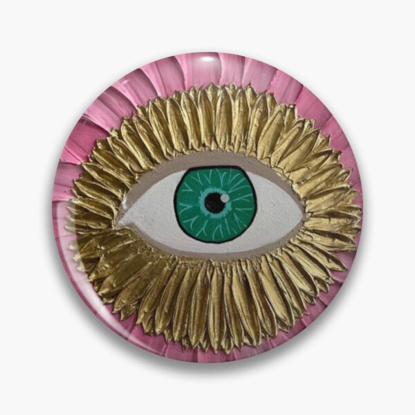 Item preview, Floral Gold Evil Eye Painting, Flower Pink Painting designed and sold by Dorsadaf M.