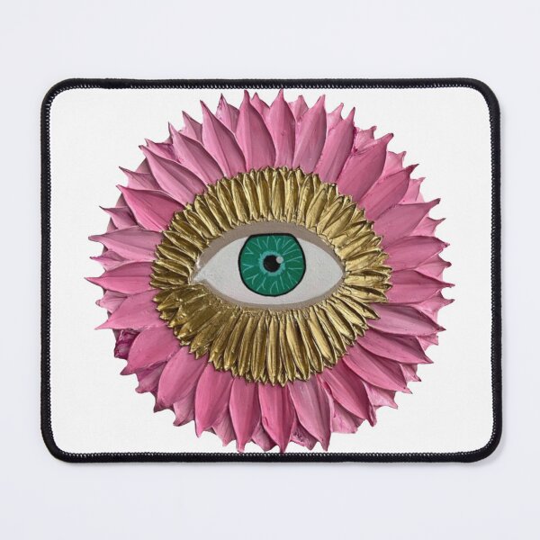 Item preview, Floral Gold Evil Eye Painting, Flower Pink Painting designed and sold by Dorsadaf M.