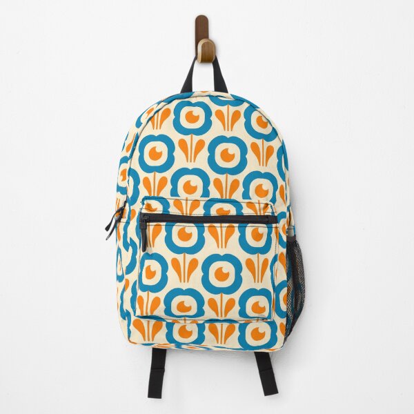 Item preview, 2044 - playful retro daisies, blue / orange designed and sold by RouCouCou.
