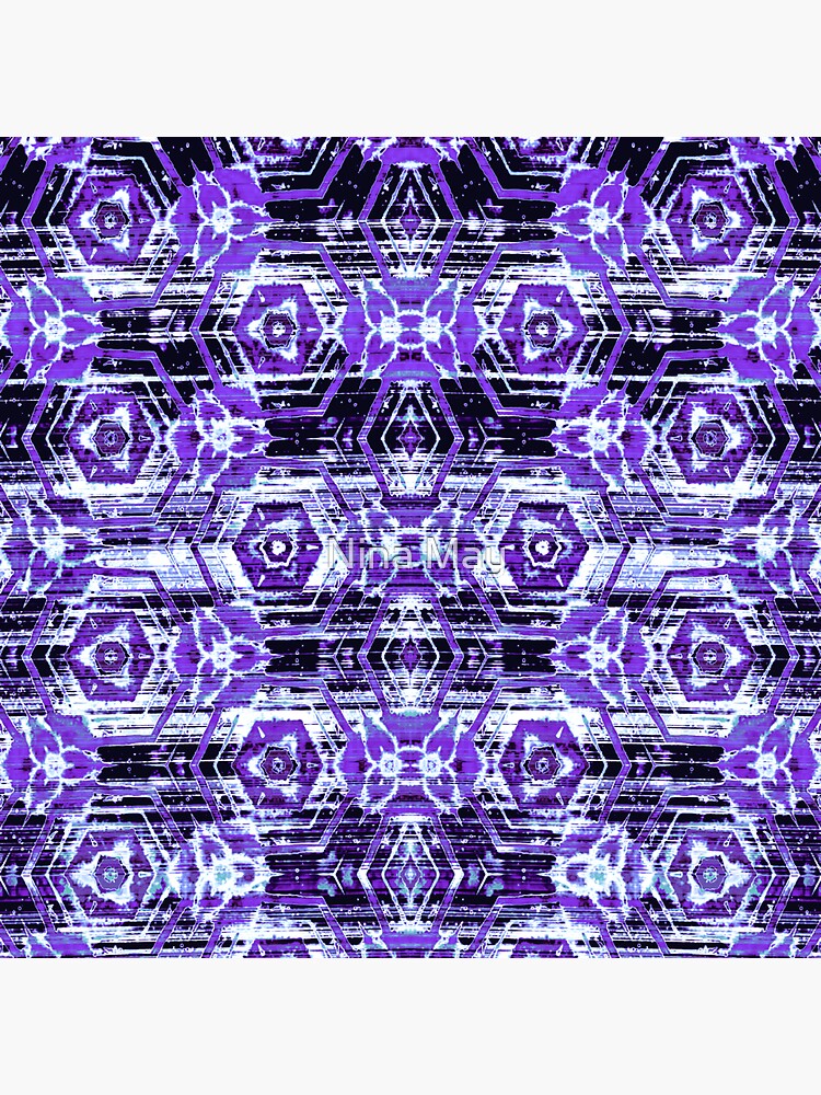 Thumbnail 3 of 3, Sticker, Boho Batik Purples designed and sold by ninabmay.
